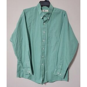Onward Reserve Classic Fit Button Down Shirt Mens Large Green Gingham Non-Iron